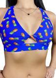 Cleo the Hurricane Fawnia Sports Bra - Power Prints Pineapple Reef - PoleGearNZ