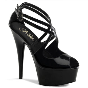 PLEASER DELIGHT-612 BLK/BLK