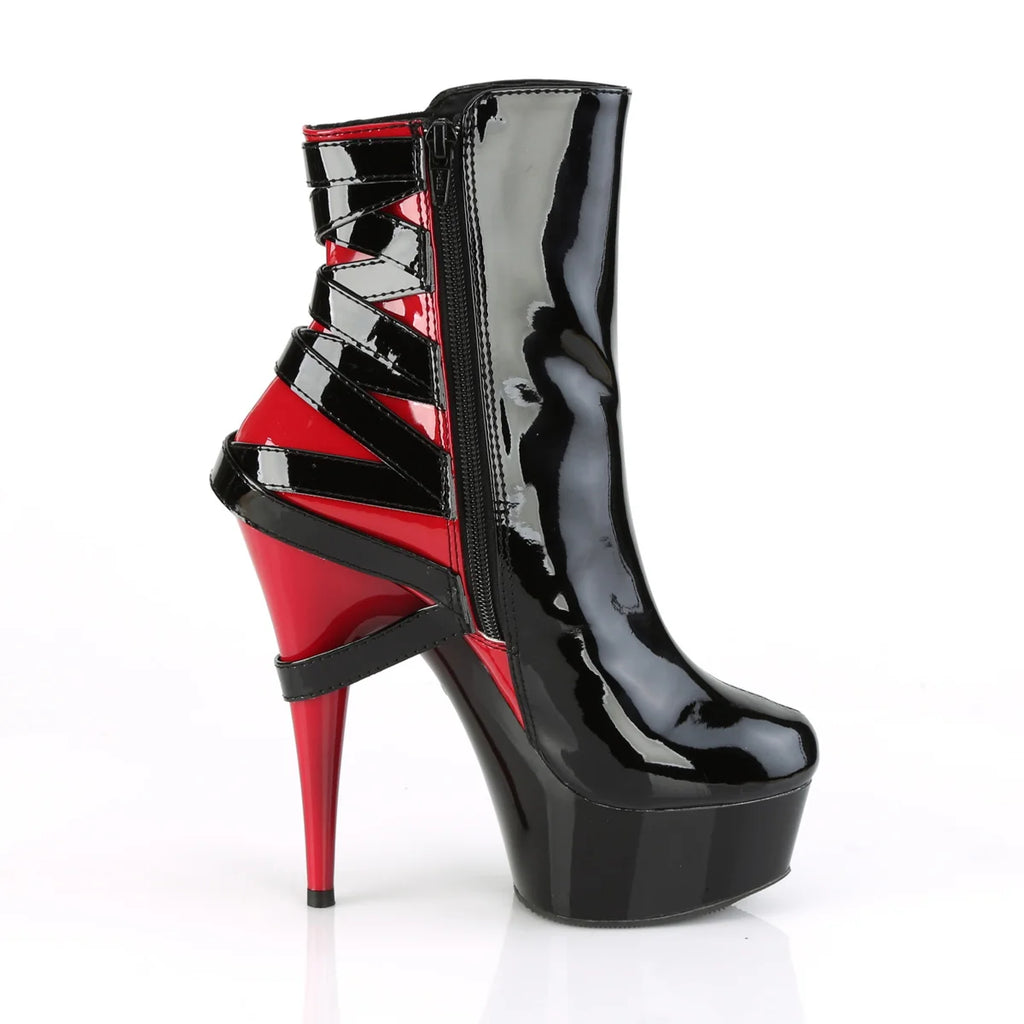 PLEASER DELIGHT-1012 PAT/BLK-RED