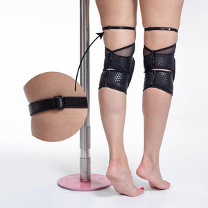 Queen Wear Knee Pads - Grip - Black Fire - Queen Wear - PoleGearNZ