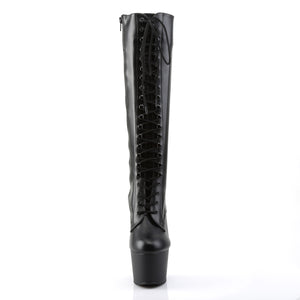 PLEASER ADORE-2023 BLK STR FAUX LEATHER/BLK MATTE