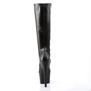 PLEASER ADORE-2023 BLK STR FAUX LEATHER/BLK MATTE