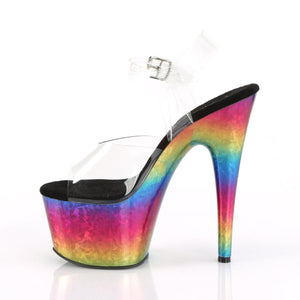 PLEASER ADORE-708MRB CLR/METALLIC RAINBOW - Pleaser - PoleGearNZ