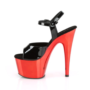 PLEASER ADORE-709 BLK PAT/RED CHROME