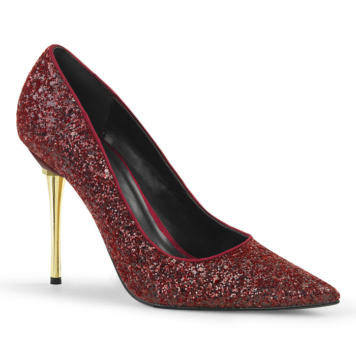 PLEASER APPEAL-20G BURGUNDY GLTR PU