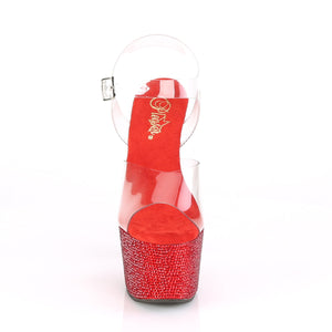 PLEASER BEJEWELED-708DM CLR/RED RS