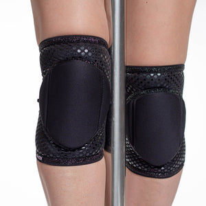 Queen Wear Knee Pads - Grip - Black Sparkle - PRE ORDER