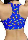 Cleo the Hurricane Fawnia Sports Bra - Power Prints Pineapple Reef - PoleGearNZ