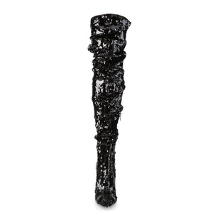 PLEASER COURTLY-3011 BLK SEQUINS