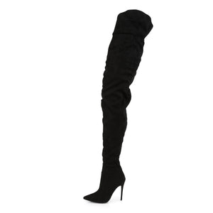 PLEASER COURTLY-4017 BLK FAUX SUEDE