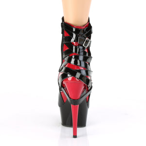PLEASER DELIGHT-1012 BLK-RED PAT/BLK-RED