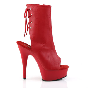 PLEASER DELIGHT-1018 RED FAUX LEATHER/RED