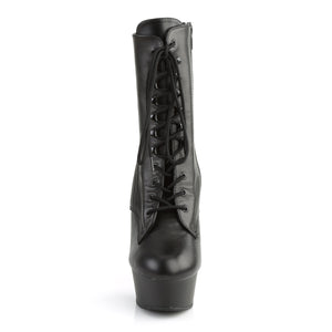 PLEASER DELIGHT-1020 BLK LEATHER/BLK