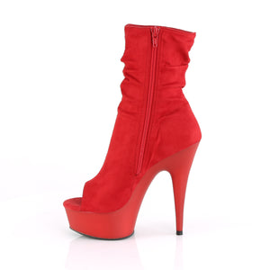 PLEASER DELIGHT-1031 RED FAUX SUEDE/RED MATTE