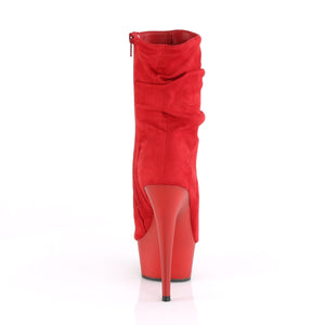 PLEASER DELIGHT-1031 RED FAUX SUEDE/RED MATTE
