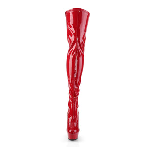 PLEASER DELIGHT-3063 RED STR PAT/RED