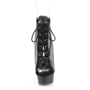 PLEASER DELIGHT-600-33RM BLK FAUX SUEDE-RS MESH/BLK MATTE