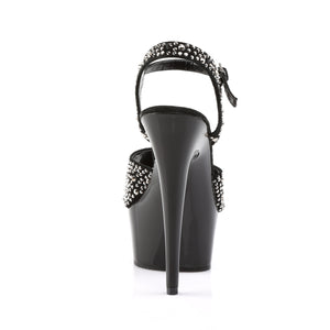 PLEASER DELIGHT-609RS BLK SUEDE-PEWTER RS/ BLK