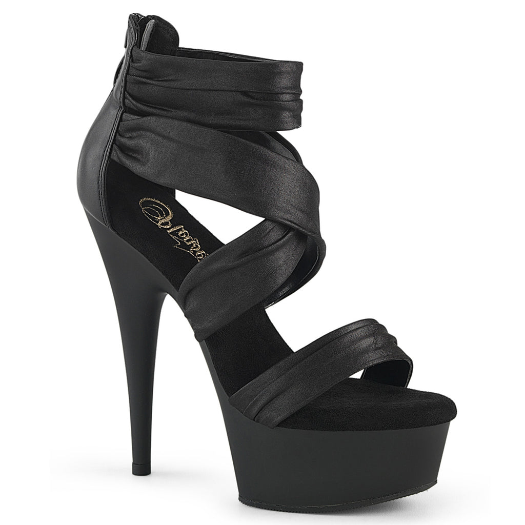 PLEASER DELIGHT-620 BLK FAUX LE-FABRIC/BLK MATTE