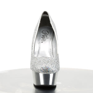 PLEASER DELIGHT-685G SLV MULTI GLTR/SLV CHROME