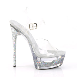 PLEASER ECLIPSE-608GT CLR/SLV MULTI GLITTER-CLR