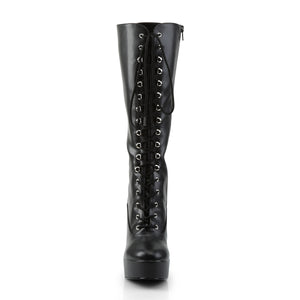 PLEASER ELECTRA-2020 BLK FAUX LEATHER