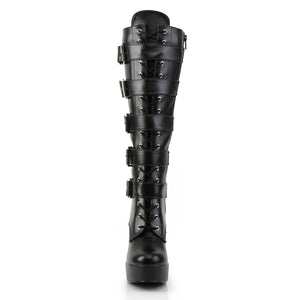 PLEASER ELECTRA-2042 BLK FAUX LEATHER