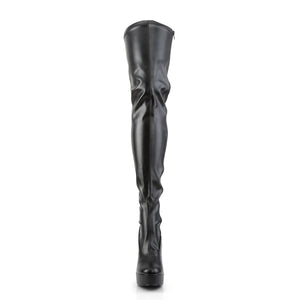 PLEASER ELECTRA-3000Z BLK STR FAUX LEATHER