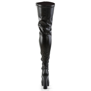 PLEASER ELECTRA-3000Z BLK STR FAUX LEATHER