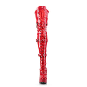 PLEASER ELECTRA-3028 RED STR PAT