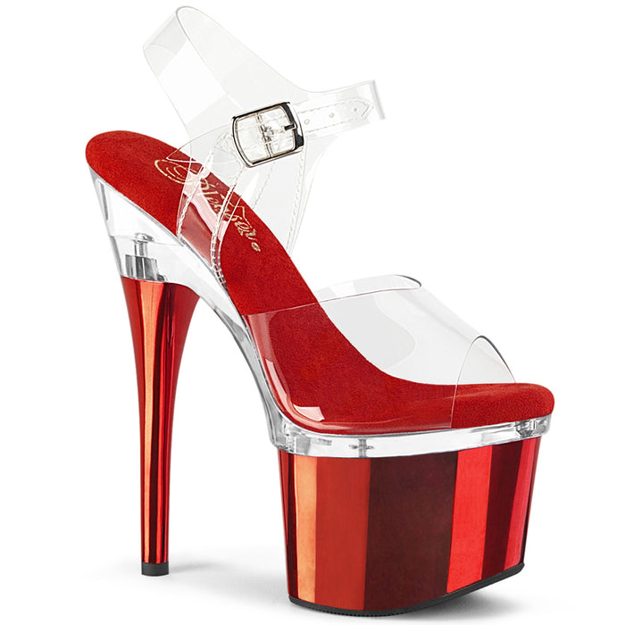 PLEASER ESTEEM-708 CLR/CLR-RED CHROME