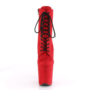 PLEASER FLAMINGO-1020FS RED FAUX SUEDE/RED FAUX SUEDE