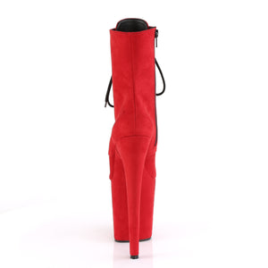 PLEASER FLAMINGO-1020FS RED FAUX SUEDE/RED FAUX SUEDE