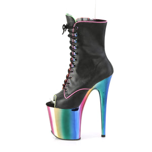 PLEASER FLAMINGO-1021RC-02 BLK PAT/RAINBOW CHROME