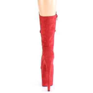 PLEASER FLAMINGO-1050FS RED FAUX SUEDE/RED FAUX SUEDE