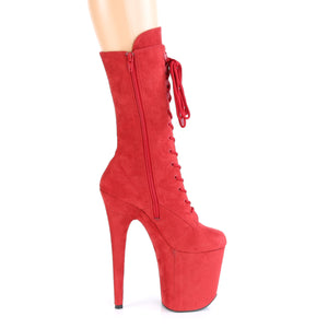 PLEASER FLAMINGO-1050FS RED FAUX SUEDE/RED FAUX SUEDE