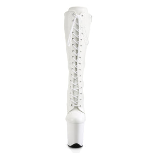 PLEASER FLAMINGO-2023 WHT STR FAUX LEATHER/WHT
