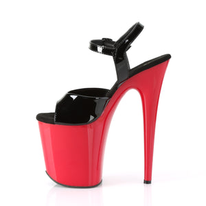 PLEASER FLAMINGO-809 BLK PAT/RED