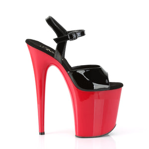 PLEASER FLAMINGO-809 BLK PAT/RED