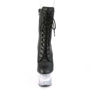 PLEASER FLASHDANCE-1020-7 BLK FAUX LEATHER/CLR