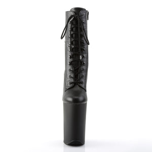 PLEASER INFINITY-1020 BLK FAUX LEATHER/BLK MATTE