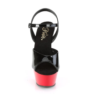 PLEASER KISS-209 BLK PAT/RED