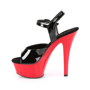 PLEASER KISS-209 BLK PAT/RED