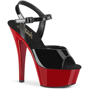 PLEASER KISS-209 BLK PAT/RED