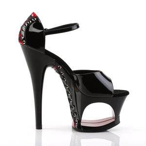 PLEASER MOON-760FH BLK-RED PAT/BLK