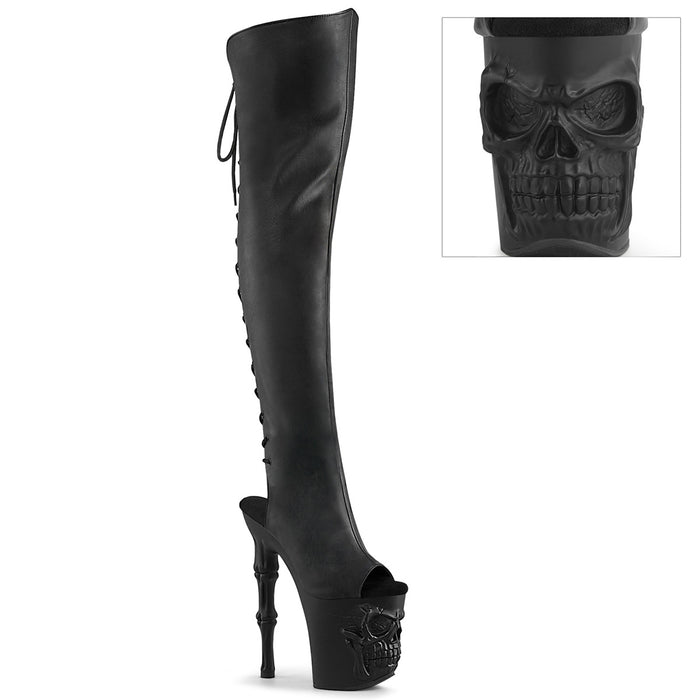 PLEASER RAPTURE-3019 BLK FAUX LEATHER/BLK MATTE