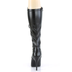 PLEASER SEDUCE-2024 BLK STR FAUX LEATHER