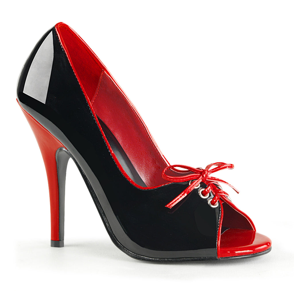 PLEASER SEDUCE-216 BLK-RED PAT